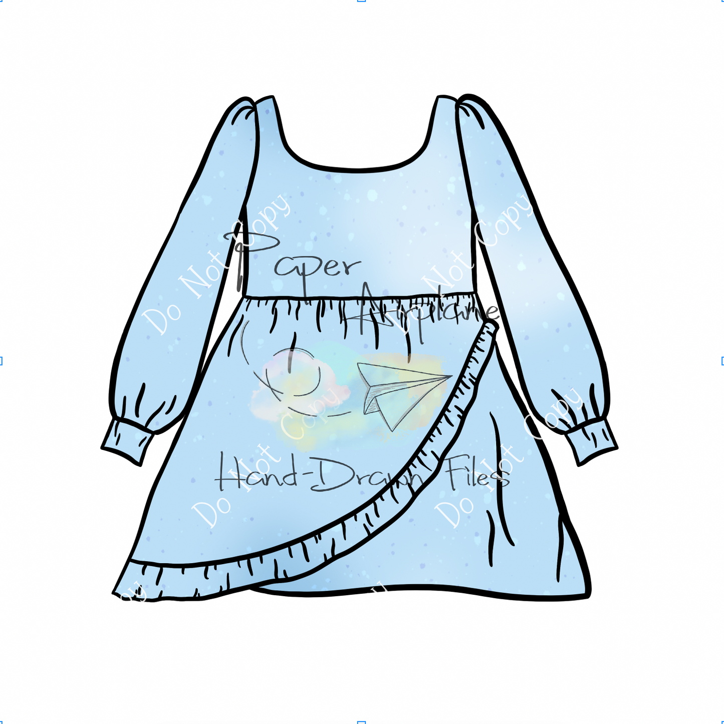 Dress Mockup (Petal Romper Bishop-Sleeve Ruffle Dress by Samantha Marie Designs)