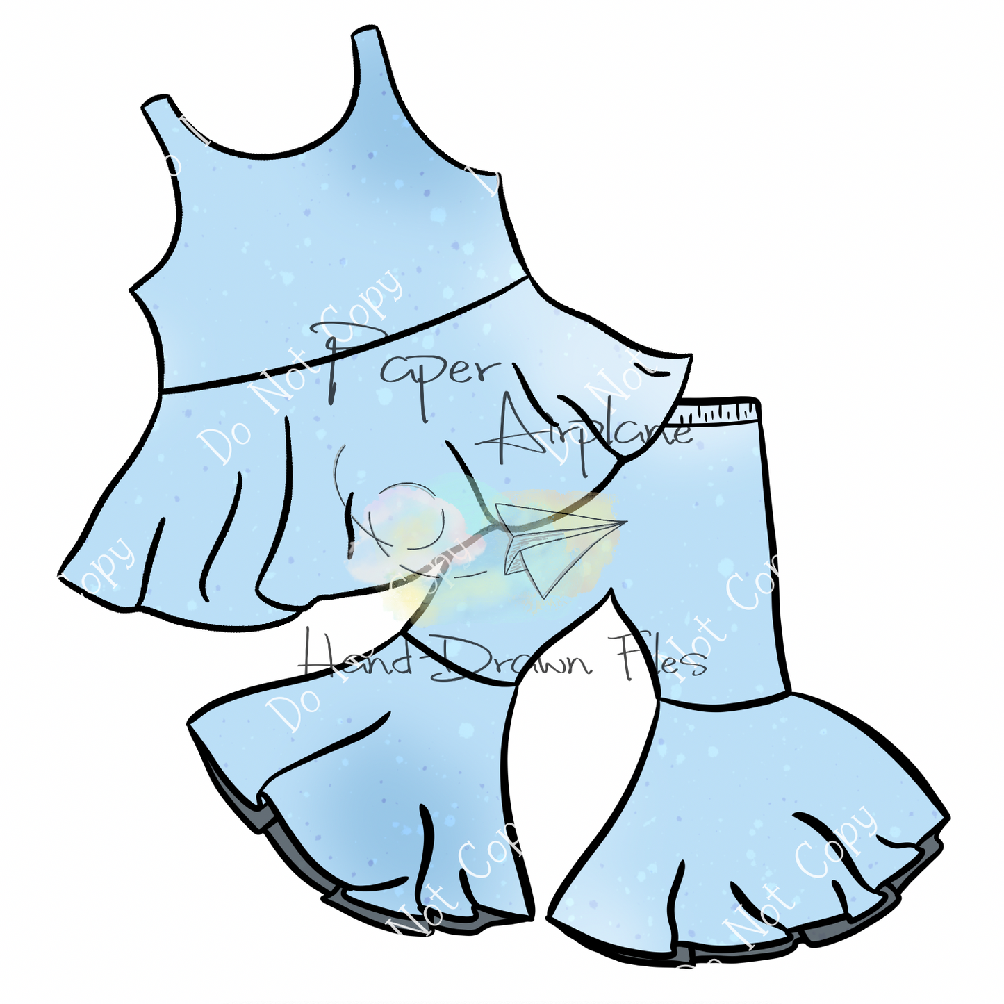 Outfit Mockup (Juliet Top Sleeveless by Peek-a-boo Pattern Shop & Persea’s Bell Bottom Legging by CKC Patterns)