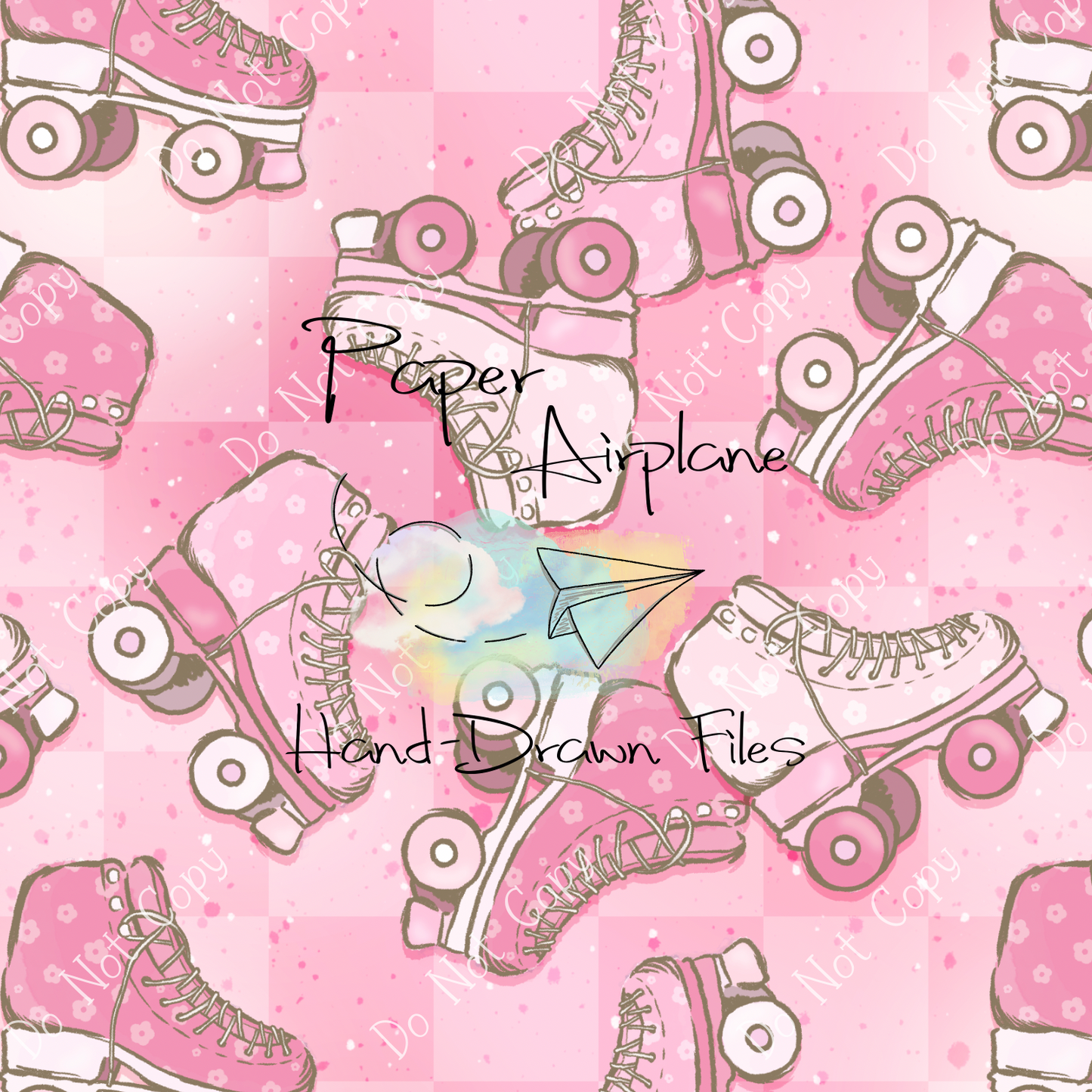 Roller Skates (Pink Flowers)