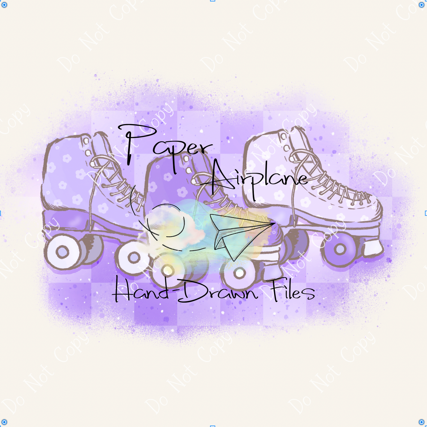 Roller Skates (Purple Flowers)