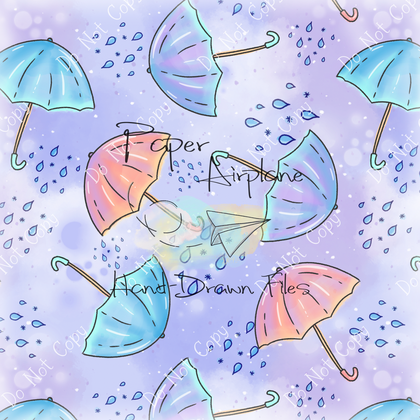 Rainy Day Umbrellas (Cotton Candy)