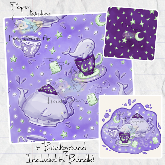 Celestial Whale Tea Set (Purple Glow)