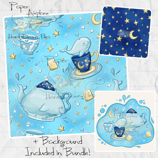 Celestial Whale Tea Set (Sky)