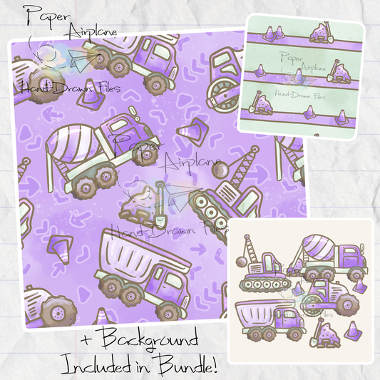 Construction Trucks (Purple)