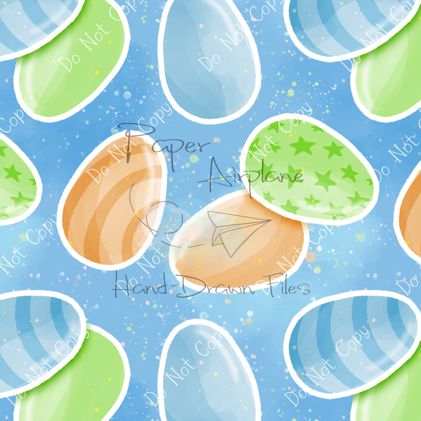 Easter Eggs (Blue, Green, Orange)