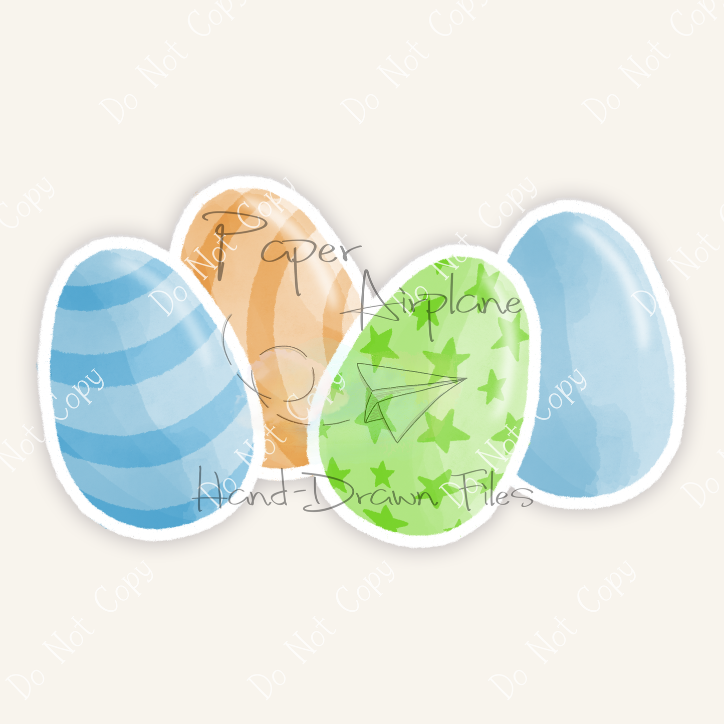 Easter Eggs (Blue, Green, Orange)