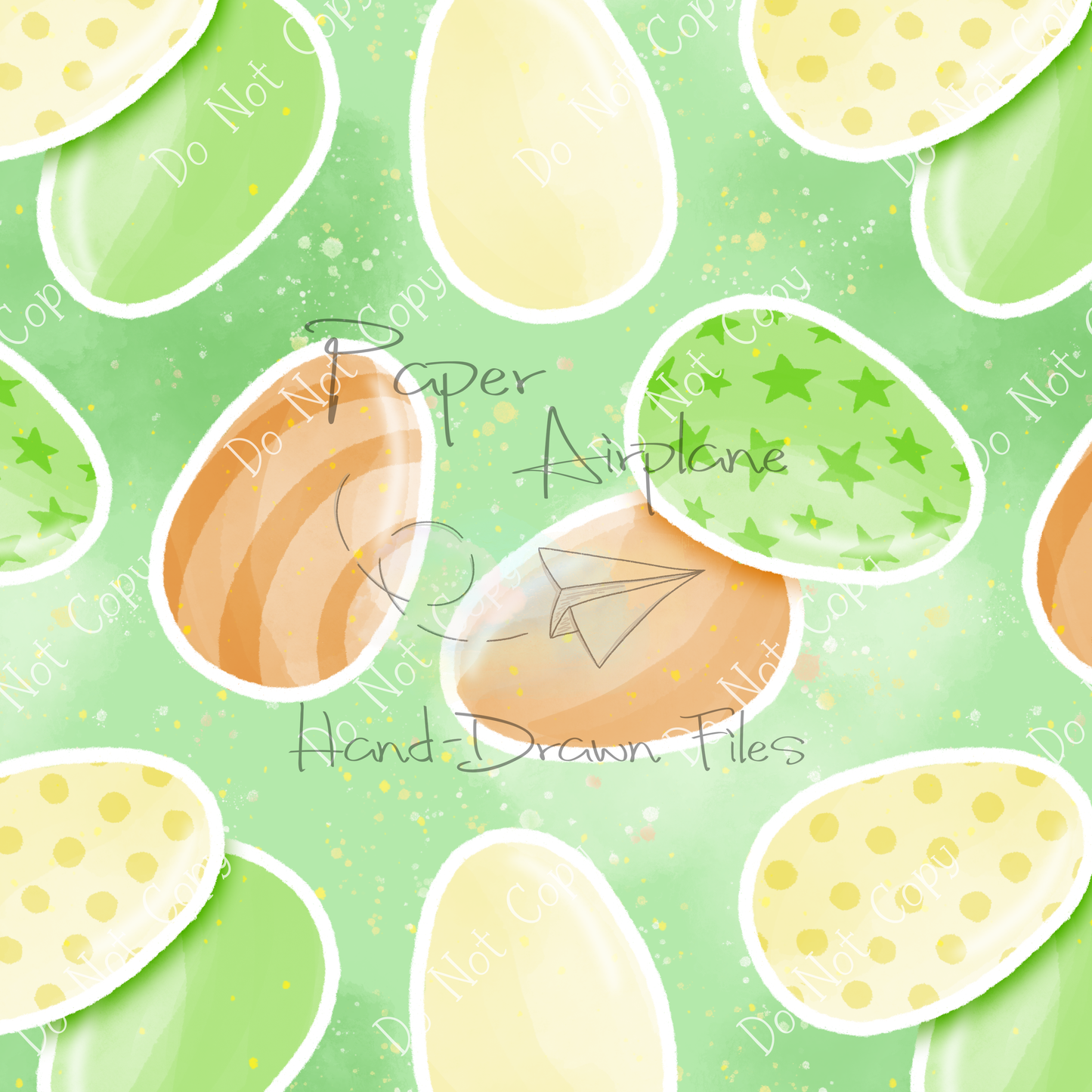 Easter Eggs (Green, Yellow, Orange)