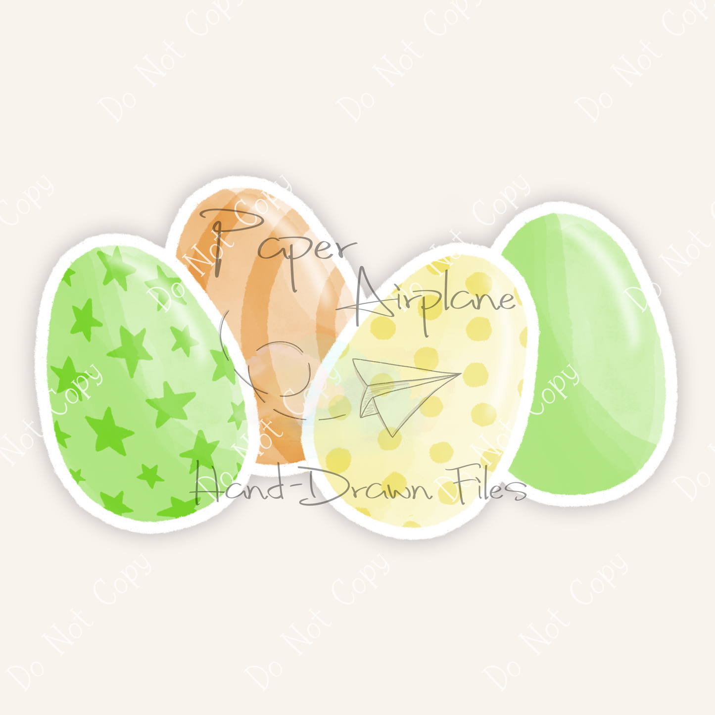 Easter Eggs (Green, Yellow, Orange)