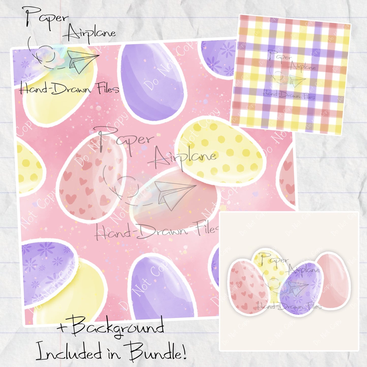 Easter Eggs (Pink, Purple, Yellow)