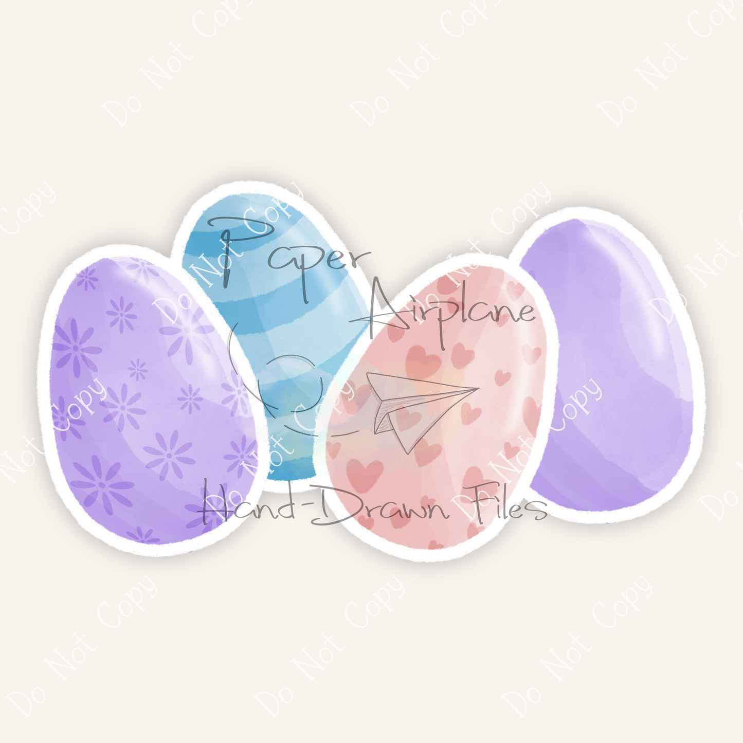 Easter Eggs (Purple, Blue, Pink)