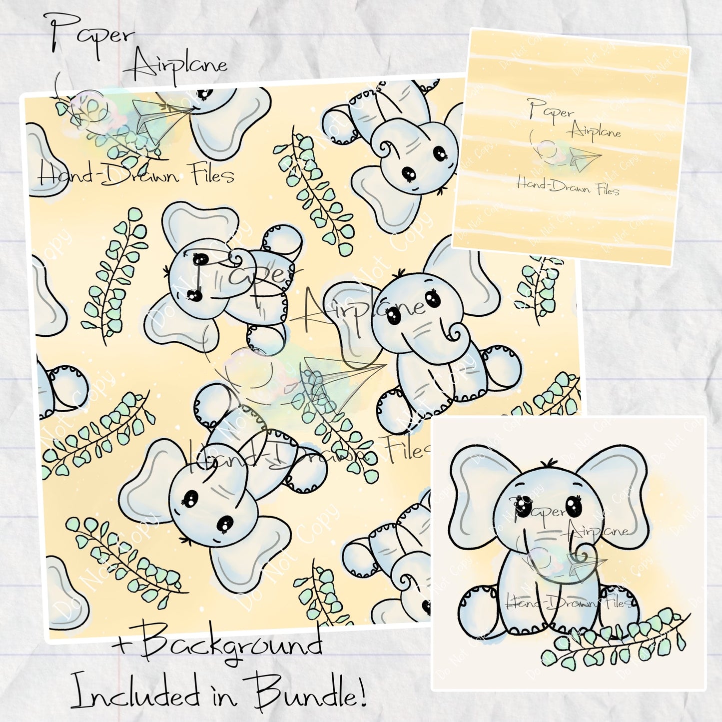 Elephants and Eucalyptus (Yellow)