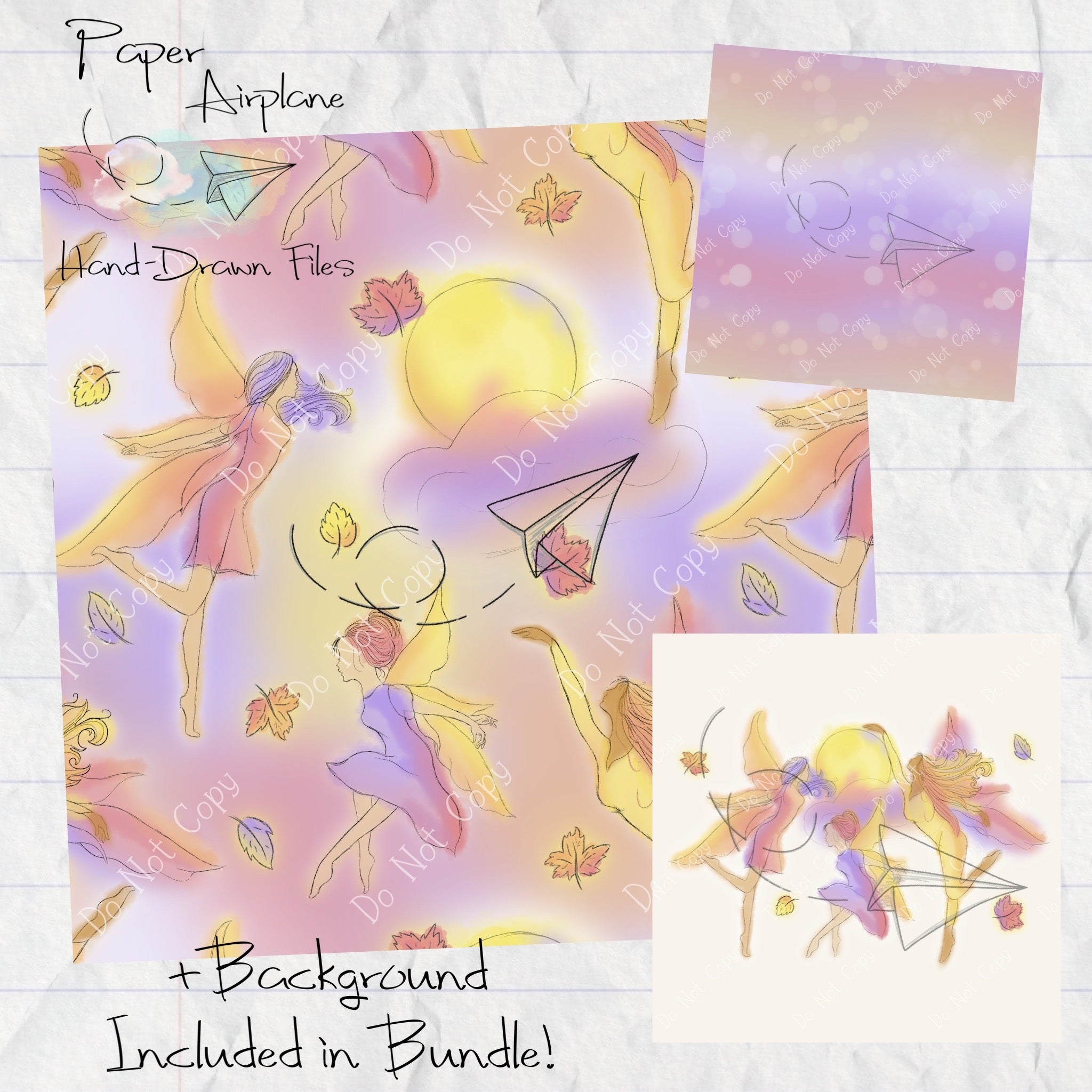 Fairies (Fall) – Paper Airplane Hand-Drawn Files