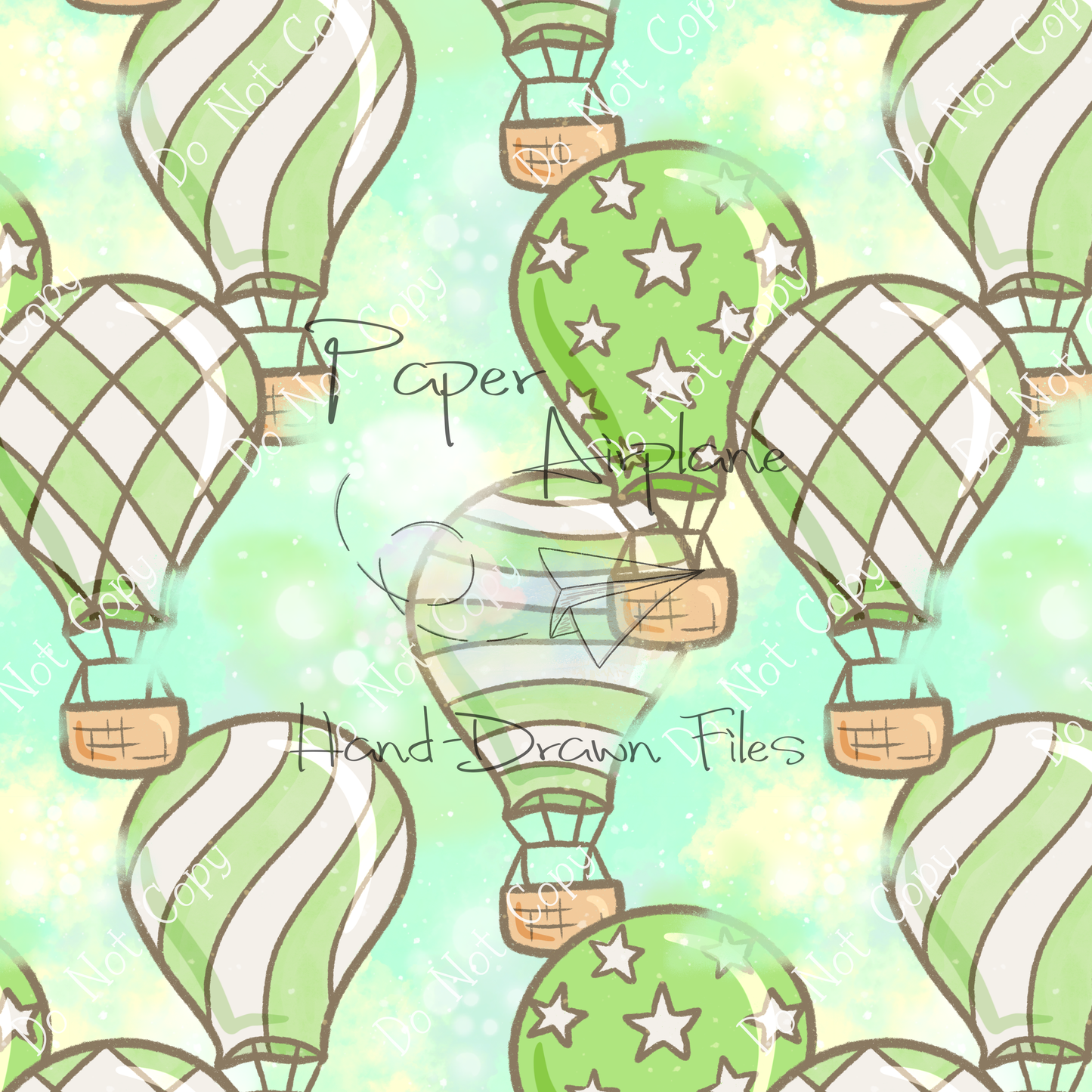 Hot Air Balloons (Green)