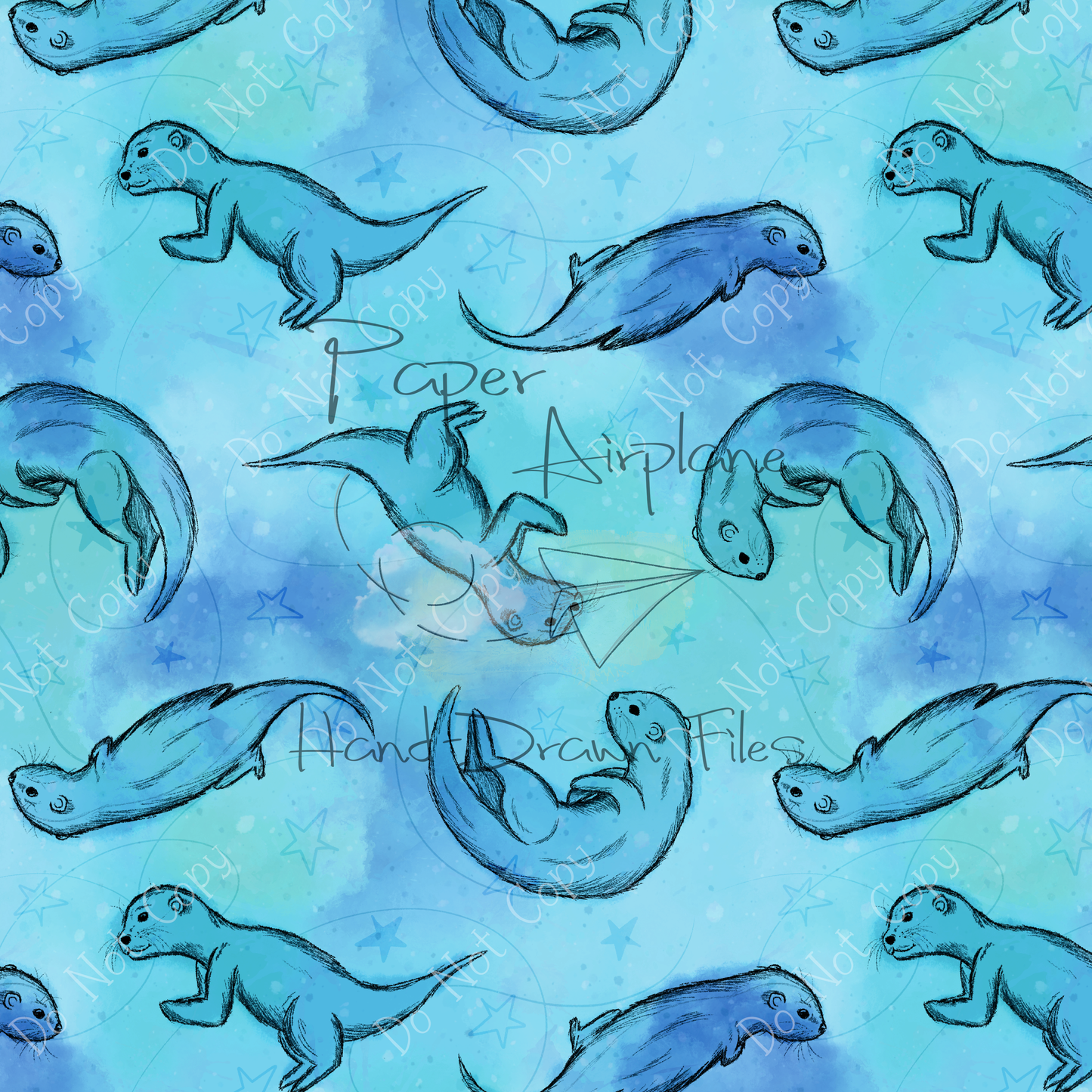Sketchy Otters (Blue)