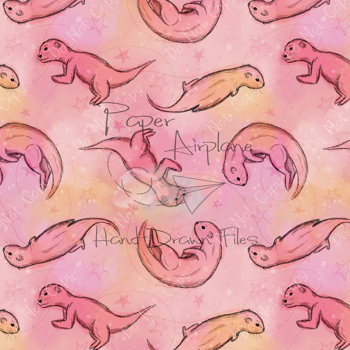 Sketchy Otters (Pink)