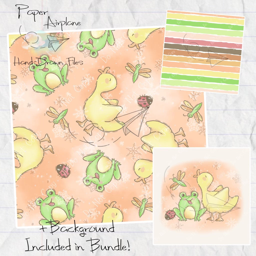 Spring Pals (Snowy Orange) – Paper Airplane Hand-Drawn Files