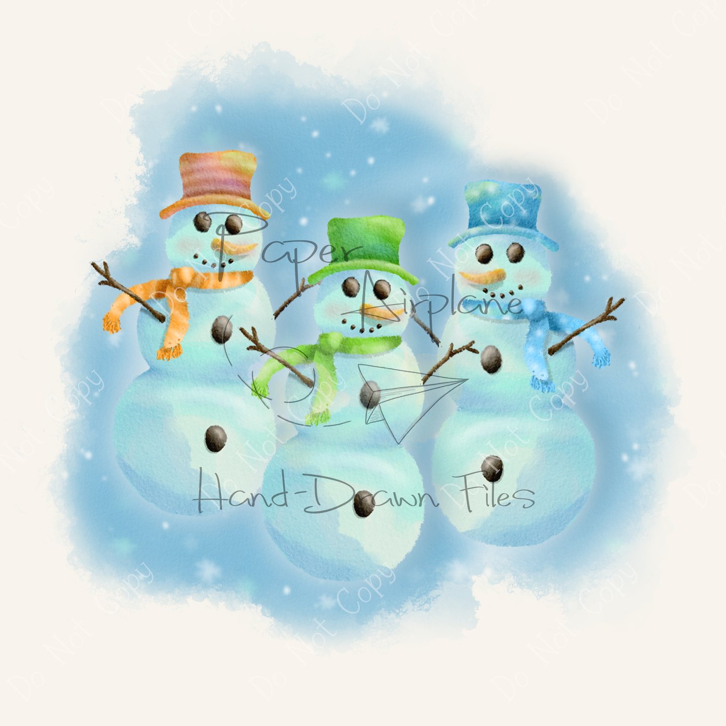 Watercolor Snowmen